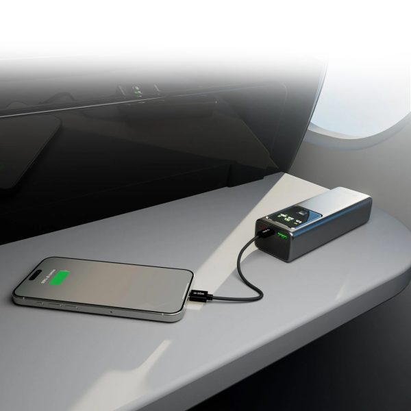 Powerbank ar 20000mAh PD 100W LCD displeju - pelēks