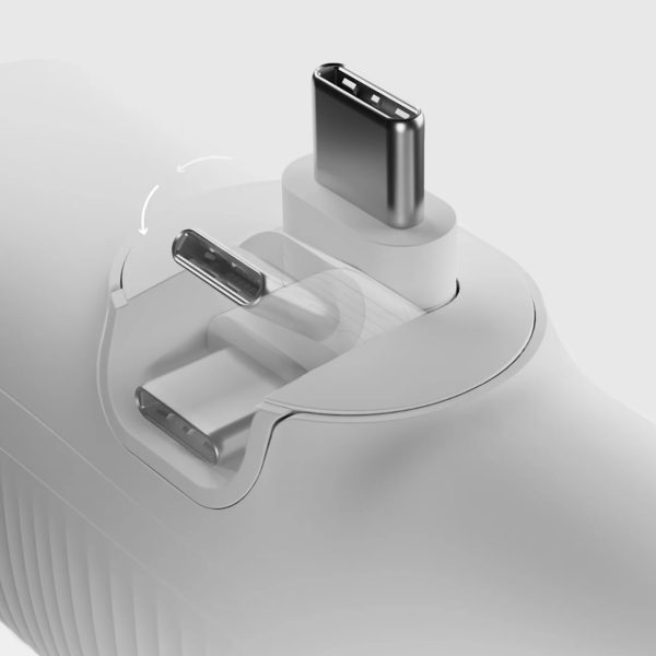 EcoPower 5000 mAh 10W pārnēsājamais akumulators ar iebūvētu USB-C portu - balts