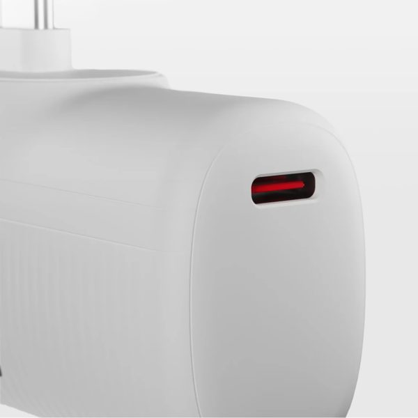 EcoPower 5000 mAh 10W pārnēsājamais akumulators ar iebūvētu USB-C portu - balts