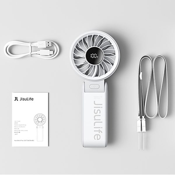 1031752-3-mini-wentylator-wiatrak-reczny-usb-c-3600mah-jisulife-hurtownia-dropshipping.jpg Mini ventilators, rokas, USB-C, 3600mAh, pelēks