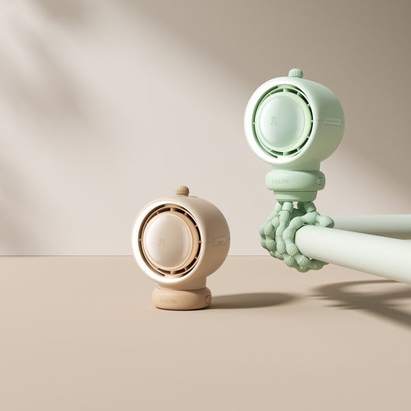 Mini ventilators ar lokanām kājām un 5000mAh filtru - zaļš