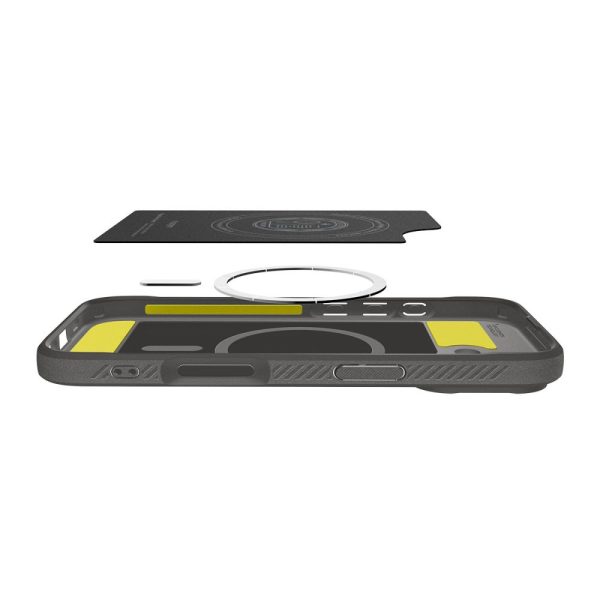 iPhone 17 MagSafe Rugged Armor Mag vāciņš — pelēks