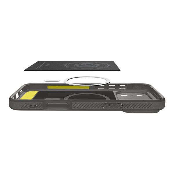 iPhone 17 Pro MagSafe Rugged Armor Mag vāciņš — pelēks
