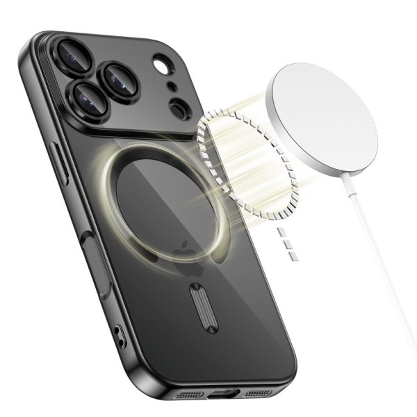 iPhone 17 Pro Max MagSafe MagFlex vāciņš — caurspīdīgs, melns