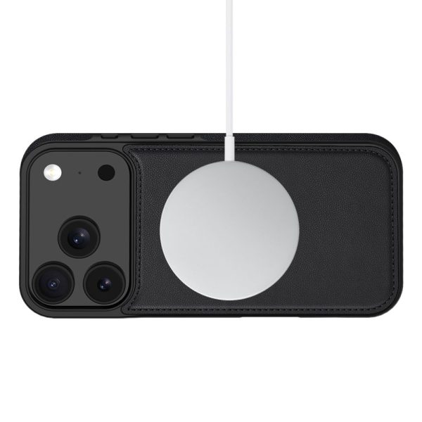 iPhone 17 Pro Max MagSafe maciņš ar atveramu vāciņu un karšu nodalījumu - matēti melns