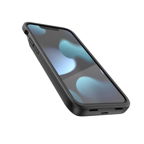 iPhone 12 mini / 13 mini maciņš ar 4700mAh PowerCase pārnēsājamo akumulatoru - melns