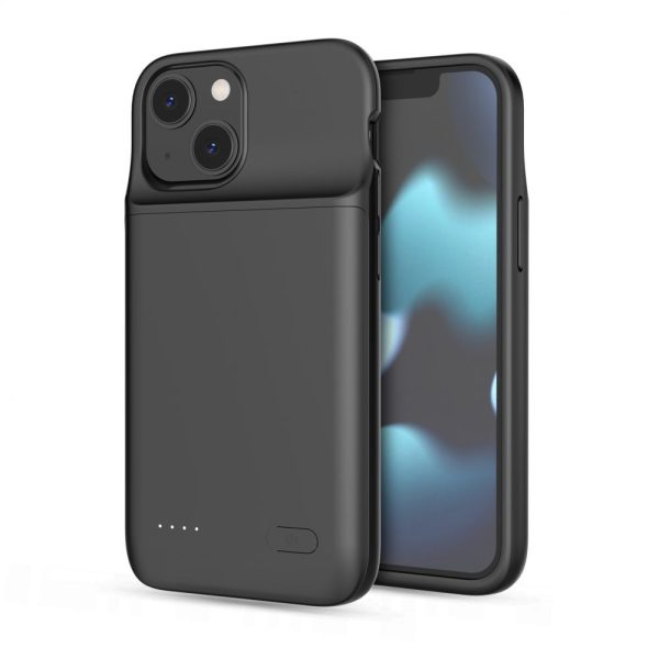 iPhone 12 mini / 13 mini maciņš ar 4700mAh PowerCase pārnēsājamo akumulatoru - melns