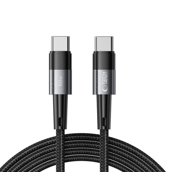 USB-C UltraBoost PD 60W 3A 2m kabelis - pelēks