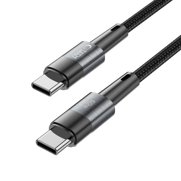 USB-C UltraBoost PD 60W 3A 2m kabelis - pelēks