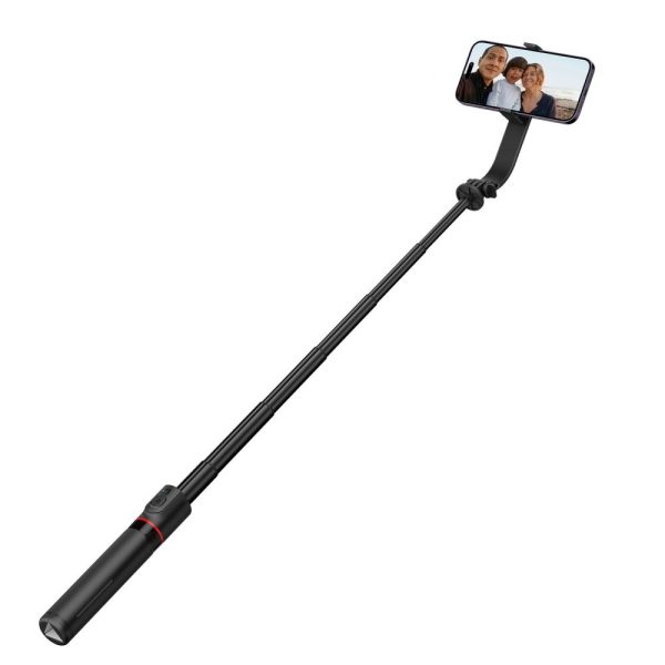 Selfiju nūja ar statīvu līdz 95 cm un 360 Bluetooth galvu - melna