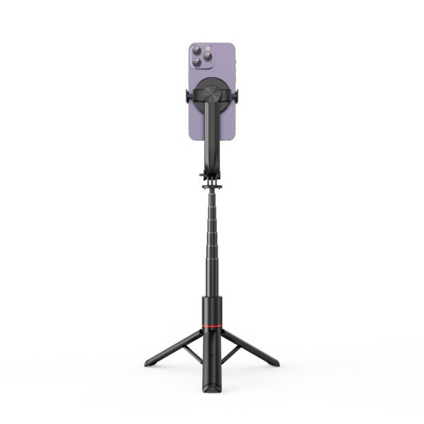 Selfiju nūja ar statīvu līdz 95 cm un 360 Bluetooth galvu - melna