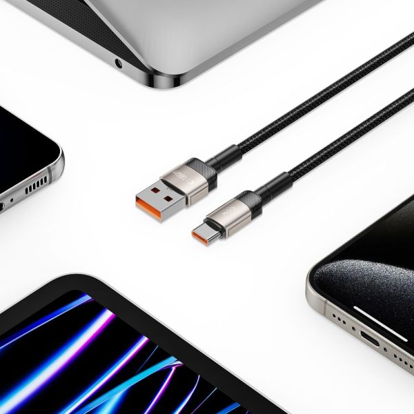 Kabelis USB-C - USB-A UltraBoost Evo 100W 5A 2m - titāns