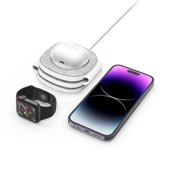 3-in-1 bezvadu lādētājs Apple Watch AirPods MagSafe viedtālrunim - pelēks