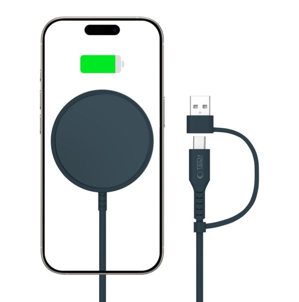 MagSafe 15W magnētiskais bezvadu viedtālruņa lādētājs - zils