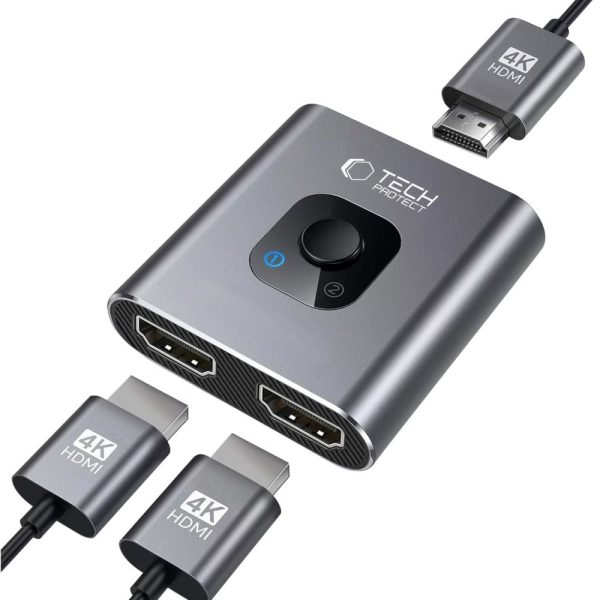HUB adapteris 2in1 HDMI 4K 60Hz - pelēks
