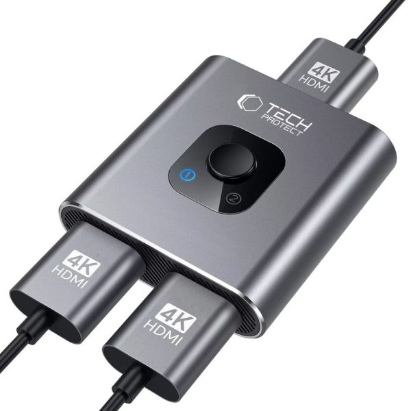 HUB adapteris 2in1 HDMI 4K 60Hz - pelēks