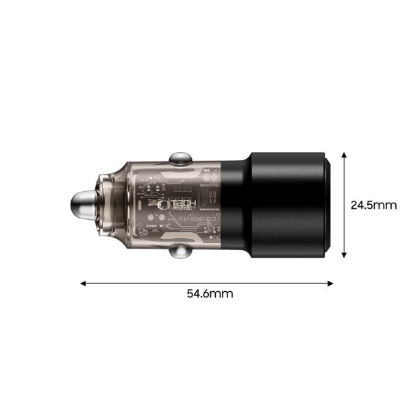 1031935-3-ladowarka-samochodowa-usb-a-usb-c-cc03-pd-tech-protect-hurtownia-dropshipping.jpg USB-A USB-C CC03 PD 75W automašīnas lādētājs - melns