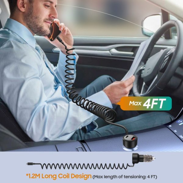 Automašīnas lādētājs + USB-C kabelis CC05 PD 60W - melns