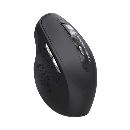 Bezvadu ergonomiska pele, 6 pogas, Bluetooth, 1600 DPI - melna