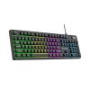 Apgaismota membrānas tastatūra ar RGB spēļu ritināšanas ritenīti - melna