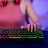 Apgaismota membrānas tastatūra ar RGB spēļu ritināšanas ritenīti - melna