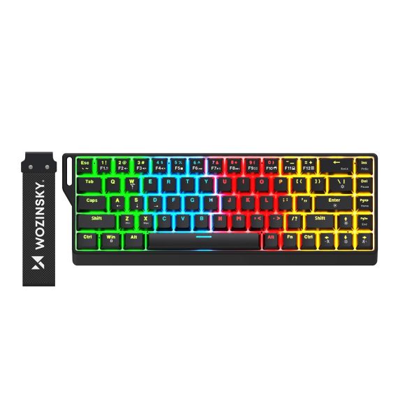 USB-A RGB fona apgaismojuma mehāniskā spēļu tastatūra - melna