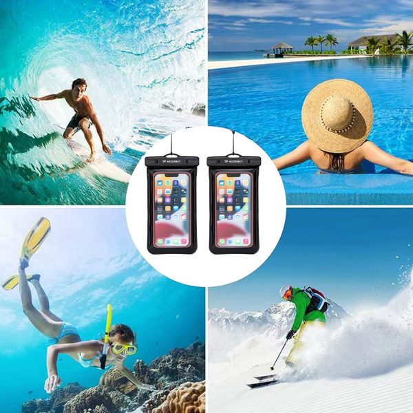 Ūdensnecaurlaidīgs aizsargmaciņš 187x110 mm telefonam - melns