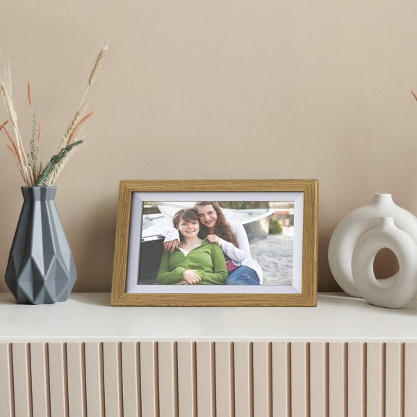 10,1 collu digitālais foto rāmis ar Frameo lietotni 32 GB - gaiši brūns