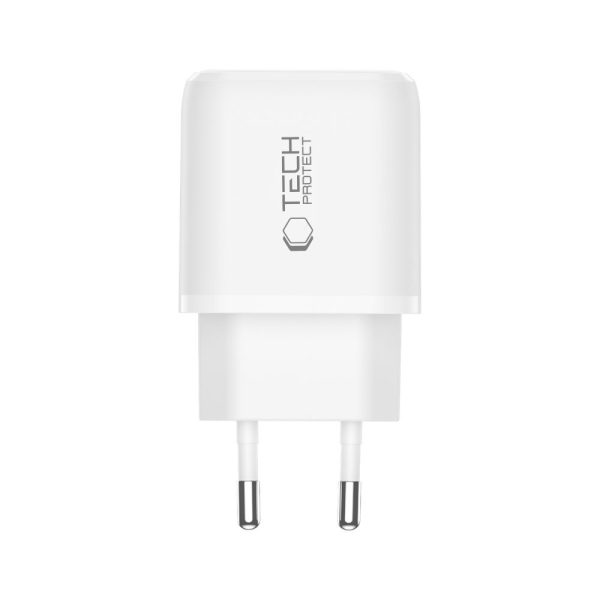 USB-A USB-C NCA30 PD QC 30W sienas lādētājs - balts