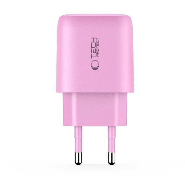 USB-A USB-C NCA20 PD QC 20W sienas lādētājs - rozā