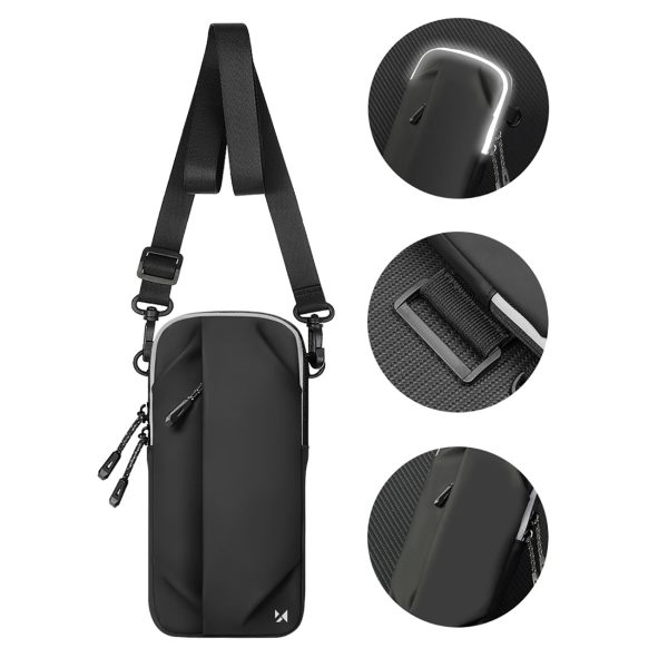 Aproces maciņš skriešanas tālrunim - melns