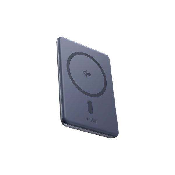 Ultraplāns 5000mAh pārnēsājamais akumulators ar statīvu un PicoGo AM31 Qi2 MagSafe 20W kabeli - pelēks