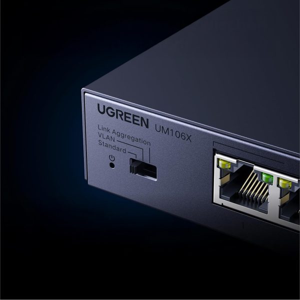 Ethernet komutators ar 6 portu 2,5 GB/s tīkla savienojumu - pelēks