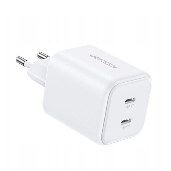 USB-C GaN 45W sienas lādētājs - balts