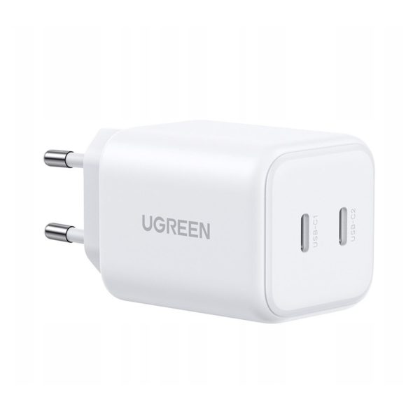 USB-C GaN 45W sienas lādētājs - balts