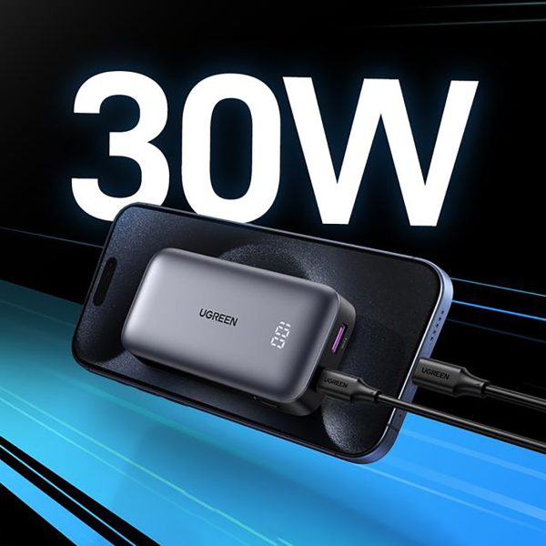 Powerbank 20000mAh USB-A USB-C Nexode 30W - pelēks