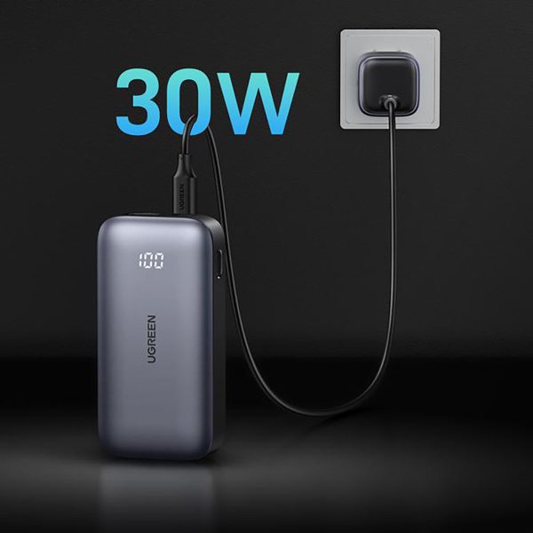 Powerbank 20000mAh USB-A USB-C Nexode 30W - pelēks