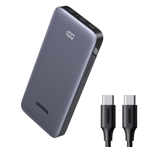 Powerbank 10000mAh USB-A USB-C Nexode 30W - pelēks