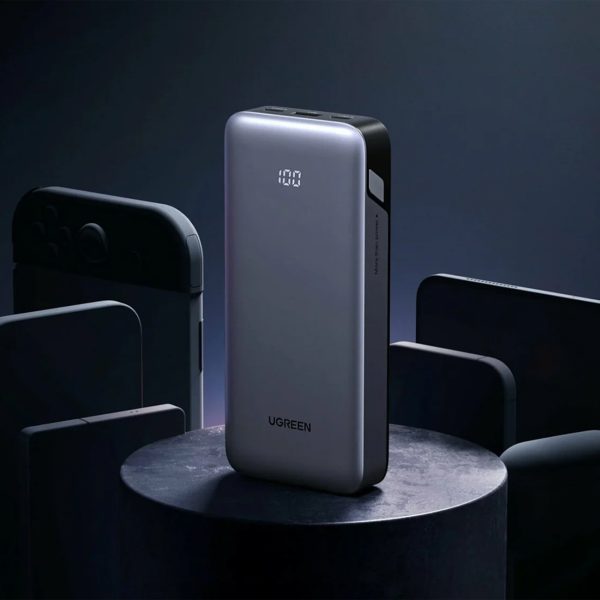 Powerbank 10000mAh USB-A USB-C Nexode 30W - pelēks