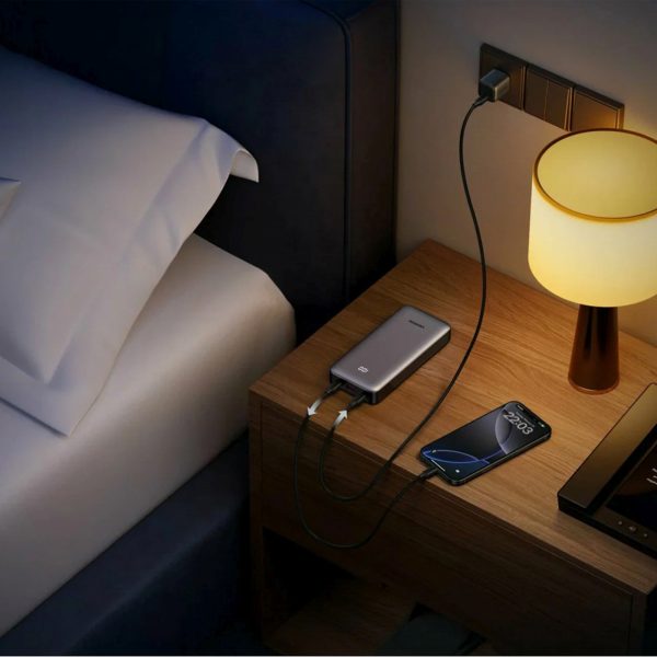 Powerbank 10000mAh USB-A USB-C Nexode 30W - pelēks