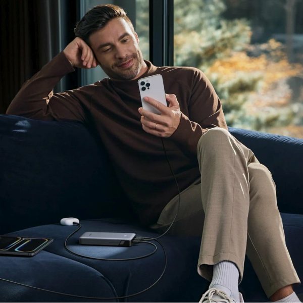 Powerbank 10000mAh USB-A USB-C Nexode 30W - pelēks