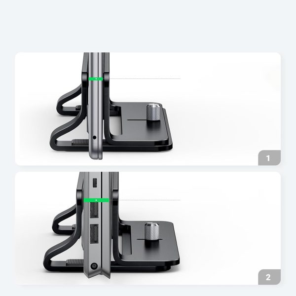 Alumīnija klēpjdatora statīvs 12-26 mm - melns
