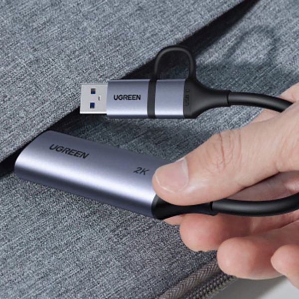 USB-A/C - HDMI 4K straumēšanas uztveršanas karte - pelēka