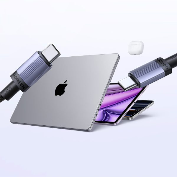 USB-C PD kabelis ātrai uzlādei 100W 0.5m - melns