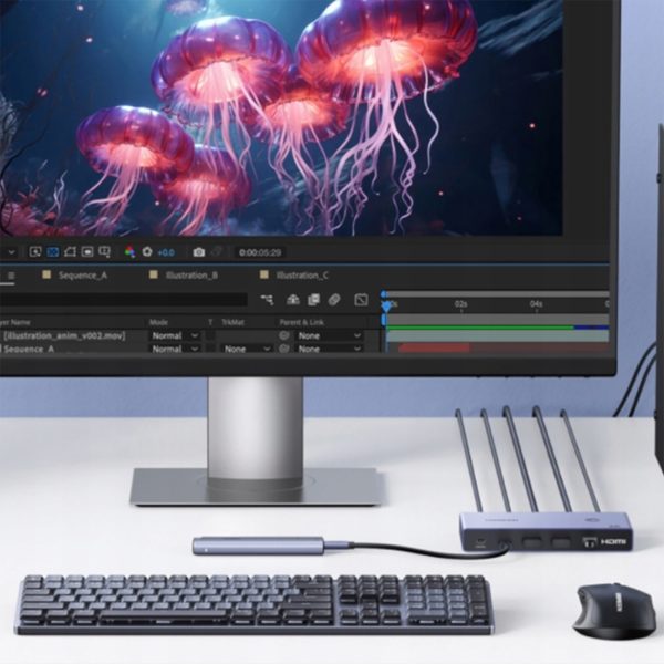 1032041-3-przelacznik-2-komputery-1-monitor-kvm-ugreen-hurtownia-dropshipping.jpg 2 datoru un 1 monitora KVM slēdzis USB-C HDMI 4K 60Hz - pelēks