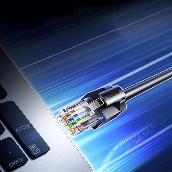 Cat 6A UTP RJ45 Ethernet tīkla kabelis 10 m - melns