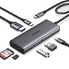 7-in-1 USB-C uz HDMI centrmezgls USB-C USB-A SD TF - pelēks