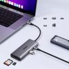 7-in-1 USB-C uz HDMI centrmezgls USB-C USB-A SD TF - pelēks