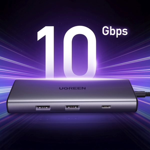 7-in-1 USB-C uz HDMI centrmezgls USB-C USB-A SD TF - pelēks