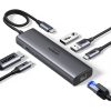 6-in-1 USB-C uz HDMI USB-C USB-A Ethernet centrmezgls - pelēks